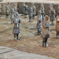 Some mended terracotta warriors