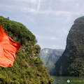 Chinese Flag against Shennong Stream Landscape
